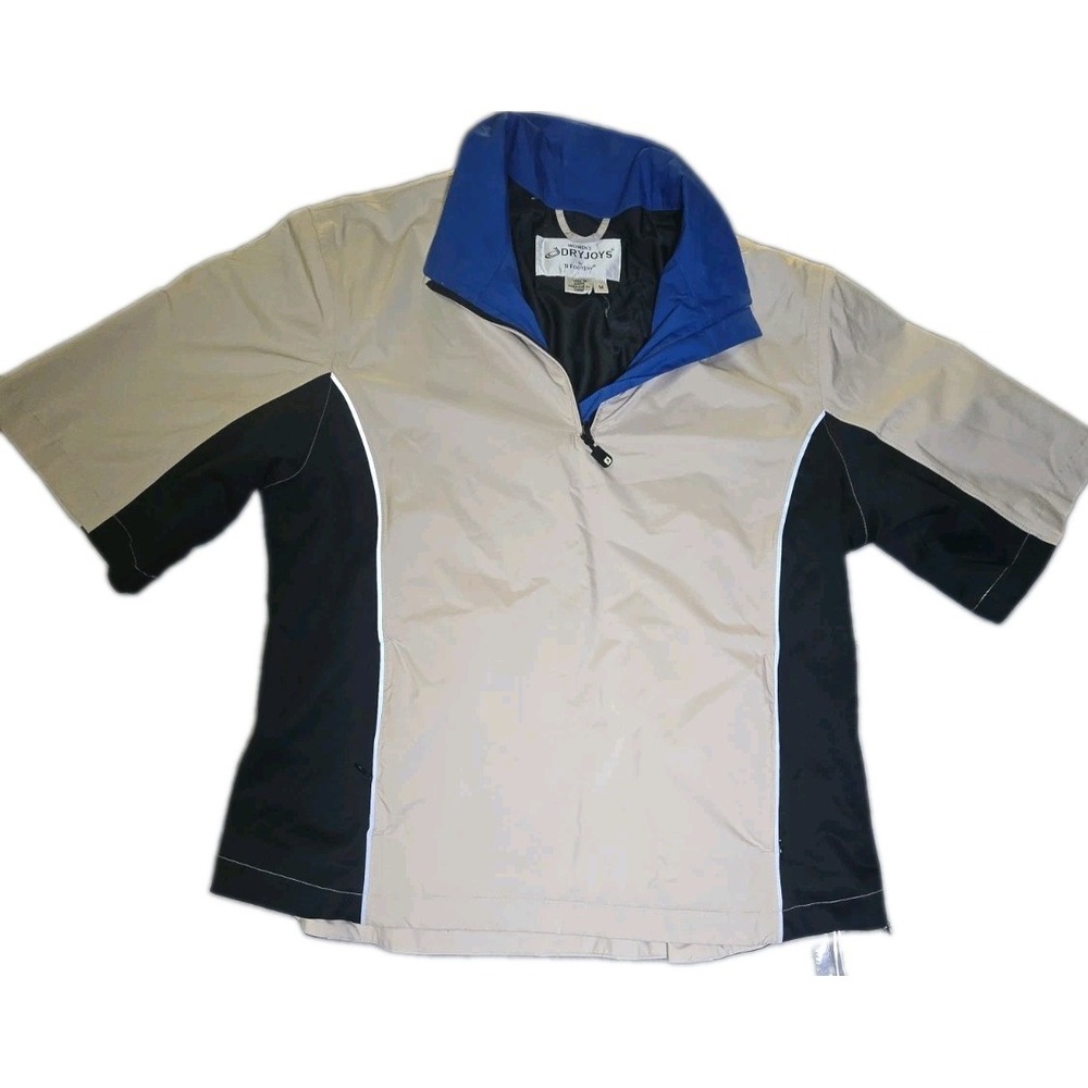 FootJoy DryJoys Rain Pullover Womens M Short Sleeve Golf Jacket Orange